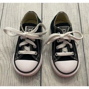 Black Converse All Stars Toddler Shoes, Size 6